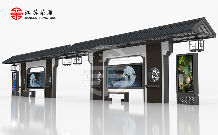 仿古公交站臺(tái)展現(xiàn)出了一種別樣的美